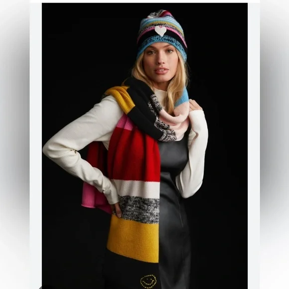 Anthropologie Kerri ROSENTHAL marked strip scarf new one size - Picture 5 of 9